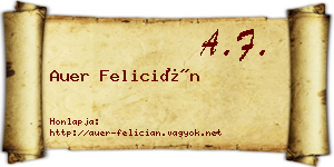 Auer Felicián névjegykártya